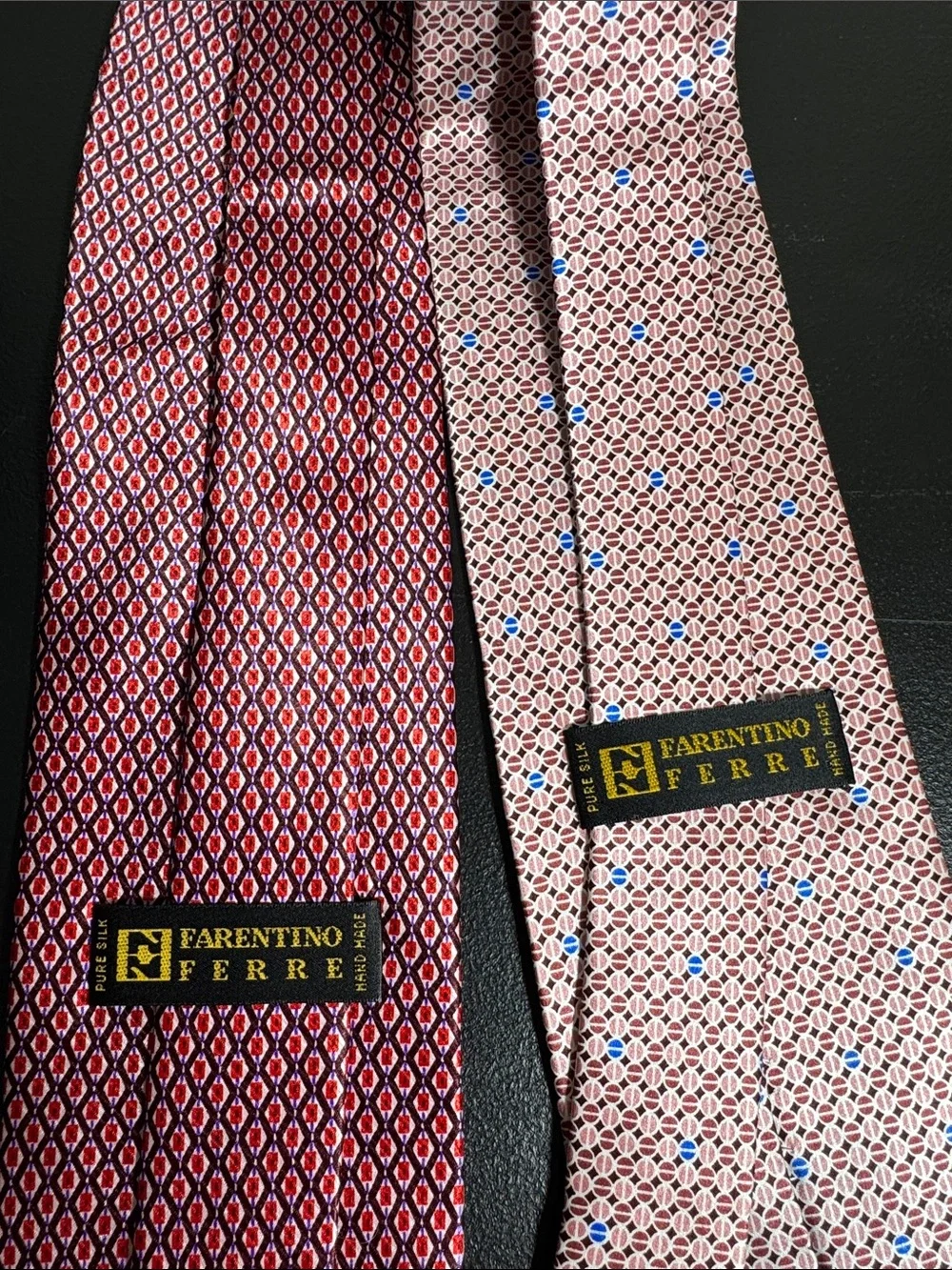 Farentino Ferre mens Italian vintage luxury neck tie lot bundle 4 silk ties EUV